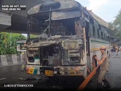 Noida Fire: Moving Bus Catches Blaze in Sector 20, No Casualties Reported (Watch Video) | Noida Fire: Moving Bus Catches Blaze in Sector 20, No Casualties Reported (Watch Video)