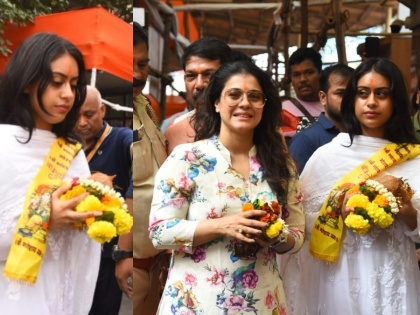 Nysa Devgan visits Siddhivinayak with mom Kajol in traditional wear | Nysa Devgan visits Siddhivinayak with mom Kajol in traditional wear