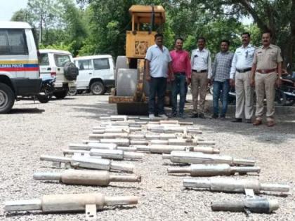 Buldhana police crush modified silencers to curb noise pollution | Buldhana police crush modified silencers to curb noise pollution Buldhana police crush modified silencers to curb noise pollution | Buldhana police crush modified silencers to curb noise pollution