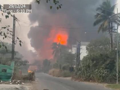 Palghar Fire: Massive Blaze Erupts at Chemical Factory in Boisar-Tarapur MIDC (Watch Video)