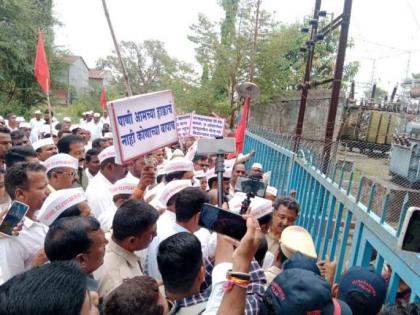 Farmers' protest halts water supply to Pimpri Chinchwad city, police deployed | Farmers' protest halts water supply to Pimpri Chinchwad city, police deployed