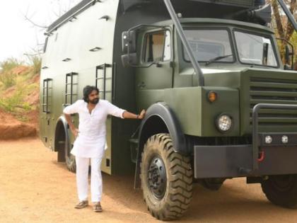 Pawan Kalyan’s army-like' election vehicle sparks controversy | Pawan Kalyan’s army-like' election vehicle sparks controversy
