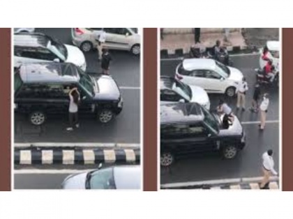 Viral Video! Angry woman catches husband with girlfriend on Mumbai road | Viral Video! Angry woman catches husband with girlfriend on Mumbai road