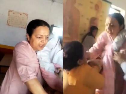 Agra Principal Beats Female Teacher for Coming Late to School, Netizens React (Watch Video) | Agra Principal Beats Female Teacher for Coming Late to School, Netizens React (Watch Video)