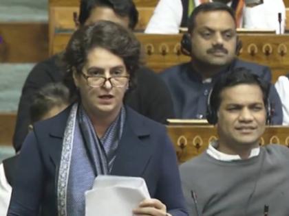 'Is Everything Nehru’s Responsibility, What Is Your Responsibility?': Priyanka Gandhi Slams Government in Maiden Lok Sabha Speech (Watch Video)