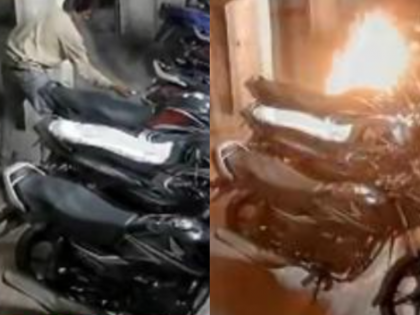 Pune: Man Sets 13 Two-Wheelers on Fire After Mother Refuses to Give Money for Drugs (Watch Video) | Pune: Man Sets 13 Two-Wheelers on Fire After Mother Refuses to Give Money for Drugs (Watch Video) Pune: Man Sets 13 Two-Wheelers on Fire After Mother Refuses to Give Money for Drugs (Watch Video) | Pune: Man Sets 13 Two-Wheelers on Fire After Mother Refuses to Give Money for Drugs (Watch Video)