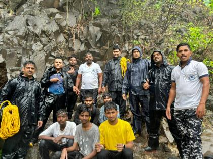 Navi Mumbai: Heavy Rain Strands 5 Tourists Near Kharghar Sector 6 Waterfall; All Rescued Safely | Navi Mumbai: Heavy Rain Strands 5 Tourists Near Kharghar Sector 6 Waterfall; All Rescued Safely Navi Mumbai: Heavy Rain Strands 5 Tourists Near Kharghar Sector 6 Waterfall; All Rescued Safely | Navi Mumbai: Heavy Rain Strands 5 Tourists Near Kharghar Sector 6 Waterfall; All Rescued Safely