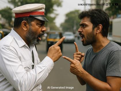 Pune: Cab Driver, Traffic Cop Get Into Heated Argument Over Roadside Parking Near Railway Station | Pune: Cab Driver, Traffic Cop Get Into Heated Argument Over Roadside Parking Near Railway Station