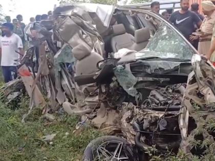 Punjab Road Accident Video: Four, Including Two Children Killed, One Injured in Car-Truck Collision in Hoshiarpur | Punjab Road Accident Video: Four, Including Two Children Killed, One Injured in Car-Truck Collision in Hoshiarpur Punjab Road Accident Video: Four, Including Two Children Killed, One Injured in Car-Truck Collision in Hoshiarpur | Punjab Road Accident Video: Four, Including Two Children Killed, One Injured in Car-Truck Collision in Hoshiarpur