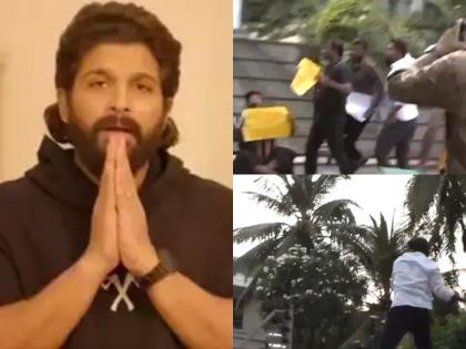 Stone Pelting Outside Allu Arjun’s Hyderabad House by By Osmania University Members, Demand Justice for Sandhya Theatre Stampede Victims (Watch Video)