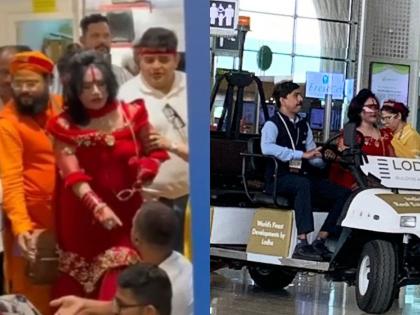 Radhe Maa holds mini-satsang at Mumbai airport for stranded Air India passengers | Radhe Maa holds mini-satsang at Mumbai airport for stranded Air India passengers