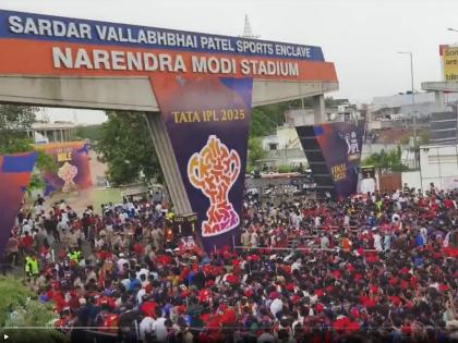 IPL 2025 Final: RCB Fans Flood Narendra Modi Stadium in Ahmedabad Ahead of Title Clash with PBKS (Watch Video) | IPL 2025 Final: RCB Fans Flood Narendra Modi Stadium in Ahmedabad Ahead of Title Clash with PBKS (Watch Video)