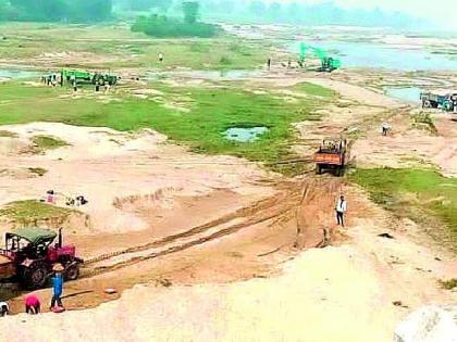 Smugglers from Madhya Pradesh illegally excavating sand from Maharashtra's 7 ghats of Tumsar | Smugglers from Madhya Pradesh illegally excavating sand from Maharashtra's 7 ghats of Tumsar