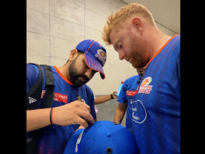 “It Was Only Two Games, but…”: Rohit Sharma Signs Jonny Bairstow’s Helmet After Mumbai Indians’ IPL 2025 Exit (Watch Video) | “It Was Only Two Games, but…”: Rohit Sharma Signs Jonny Bairstow’s Helmet After Mumbai Indians’ IPL 2025 Exit (Watch Video)