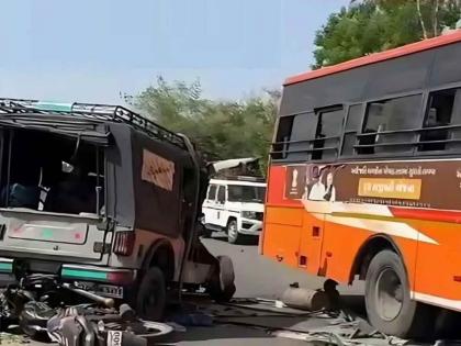 Gujarat Road Accident: 6 Dead, 8 Injured in Collision Between Jeep, State Transport Bus and Motorcycle in Sabarkantha (Watch Video) | Gujarat Road Accident: 6 Dead, 8 Injured in Collision Between Jeep, State Transport Bus and Motorcycle in Sabarkantha (Watch Video) Gujarat Road Accident: 6 Dead, 8 Injured in Collision Between Jeep, State Transport Bus and Motorcycle in Sabarkantha (Watch Video) | Gujarat Road Accident: 6 Dead, 8 Injured in Collision Between Jeep, State Transport Bus and Motorcycle in Sabarkantha (Watch Video)