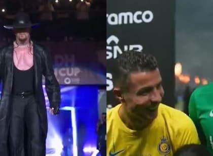 Cristiano Ronaldo Starstruck by The Undertaker as WWE Legend Lifts Riyadh Cup in Trademark Style | Cristiano Ronaldo Starstruck by The Undertaker as WWE Legend Lifts Riyadh Cup in Trademark Style