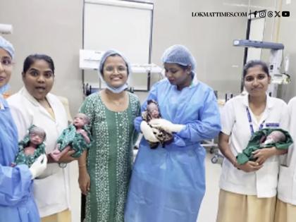 Satara: 30-Year-Old Woman Gives Birth to Quadruplets at District Hospital (Watch Video) | Satara: 30-Year-Old Woman Gives Birth to Quadruplets at District Hospital (Watch Video)