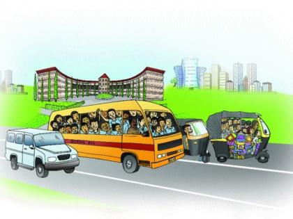 Pune school bus packed with 92 students, RTO takes swift action | Pune school bus packed with 92 students, RTO takes swift action