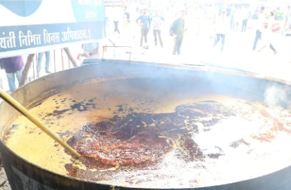 Pune marks Dr Ambedkar Jayanti with 5000 kg misal, buttermilk for one lakh citizens | Pune marks Dr Ambedkar Jayanti with 5000 kg misal, buttermilk for one lakh citizens