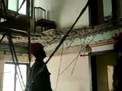 Watch: Five injured as ceiling slab collapses in Thane building | Watch: Five injured as ceiling slab collapses in Thane building