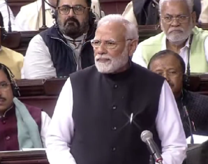 'Modi-Adani bhai-bhai' slogans raised as PM starts speech in Rajya Sabha | 'Modi-Adani bhai-bhai' slogans raised as PM starts speech in Rajya Sabha