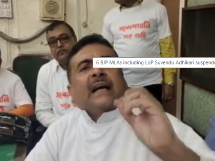 Six BJP MLAs, Including LoP Suvendu Adhikari, Suspended from West Bengal Assembly | Six BJP MLAs, Including LoP Suvendu Adhikari, Suspended from West Bengal Assembly