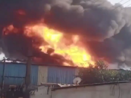 Massive Fire Breaks Out At Chemical Factory In UP's Meerut (Watch Video) | Massive Fire Breaks Out At Chemical Factory In UP's Meerut (Watch Video)