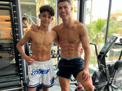 Like Father, Like Son: Cristiano Ronaldo and His Son Flaunt Shredded Abs in Viral Shirtless Picture | Like Father, Like Son: Cristiano Ronaldo and His Son Flaunt Shredded Abs in Viral Shirtless Picture
