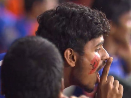 Viral Video: RCB Fan Makes 'Silence' Gesture at SRH Supporters During Sunrisers Hyderabad vs Royal Challengers Bengaluru IPL 2024 Match | Viral Video: RCB Fan Makes 'Silence' Gesture at SRH Supporters During Sunrisers Hyderabad vs Royal Challengers Bengaluru IPL 2024 Match