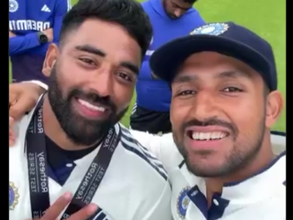 “I Only Believe in Miyan Bhai”: Dhruv Jurel Recreates Mohammed Siraj's Iconic Moment After India’s Historic Win at The Oval (Watch Video) | “I Only Believe in Miyan Bhai”: Dhruv Jurel Recreates Mohammed Siraj's Iconic Moment After India’s Historic Win at The Oval (Watch Video)