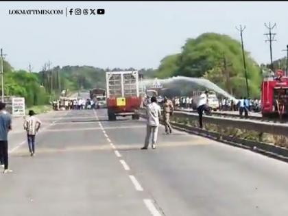 Latur-Nanded Highway Traffic Halted After CNG Leaks from Tanker, Movement Resumes After Two Hours | Latur-Nanded Highway Traffic Halted After CNG Leaks from Tanker, Movement Resumes After Two Hours Latur-Nanded Highway Traffic Halted After CNG Leaks from Tanker, Movement Resumes After Two Hours | Latur-Nanded Highway Traffic Halted After CNG Leaks from Tanker, Movement Resumes After Two Hours