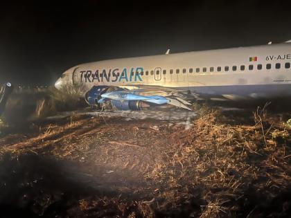 Senegal Plane Crash: 10 Injured After Boeing 737 Aircraft Crashes Off Runway Near Dakar; Visuals Emerge | Senegal Plane Crash: 10 Injured After Boeing 737 Aircraft Crashes Off Runway Near Dakar; Visuals Emerge