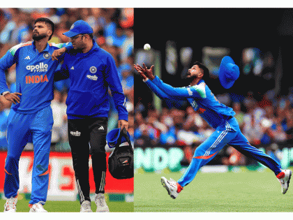Shreyas Iyer Suffers Injury While Taking Brilliant Catch to Dismiss Alex Carey During India vs Australia 3rd ODI in Sydney (VIDEO) | Shreyas Iyer Suffers Injury While Taking Brilliant Catch to Dismiss Alex Carey During India vs Australia 3rd ODI in Sydney (VIDEO)