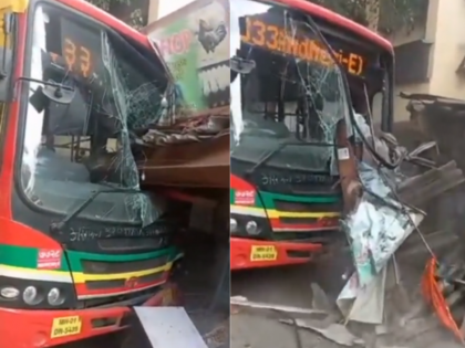 Mumbai: BEST bus collides with roadside shop in Andheri, no casualties reported | Mumbai: BEST bus collides with roadside shop in Andheri, no casualties reported