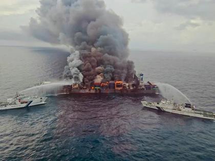 Fire on Singapore Cargo Vessel off Kerala Coast Partially Contained, But Risks Remain | Fire on Singapore Cargo Vessel off Kerala Coast Partially Contained, But Risks Remain Fire on Singapore Cargo Vessel off Kerala Coast Partially Contained, But Risks Remain | Fire on Singapore Cargo Vessel off Kerala Coast Partially Contained, But Risks Remain