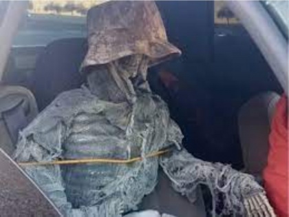 Man uses fake skeleton as passenger to drive in car pool lane | Man uses fake skeleton as passenger to drive in car pool lane