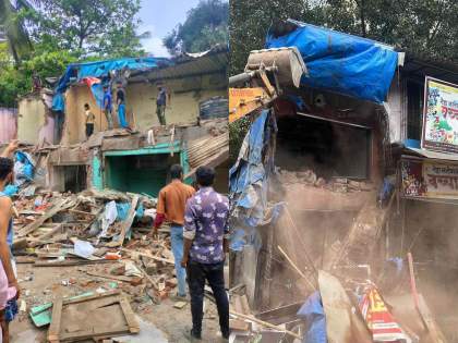 Mumbai: BMC demolishes 64 illegal structures in Bhandup for road extension work | Mumbai: BMC demolishes 64 illegal structures in Bhandup for road extension work