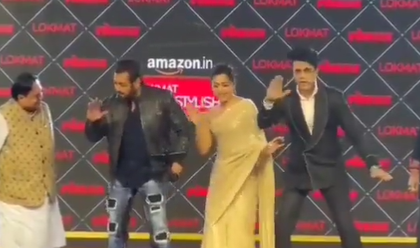 Watch! Rashmika Mandanna dances on Saami Saami with Salman Khan at Lokmat Most Stylish Awards | Watch! Rashmika Mandanna dances on Saami Saami with Salman Khan at Lokmat Most Stylish Awards