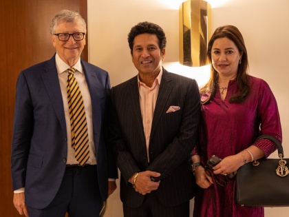 Sachin Tendulkar Meets Bill Gates in Mumbai | Sachin Tendulkar Meets Bill Gates in Mumbai