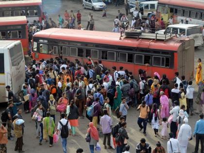 Mumbai Bus Terminals Overflow with Passengers as 5,200 Extra ST Buses Roll Out for Ganpati Festival Travel | Mumbai Bus Terminals Overflow with Passengers as 5,200 Extra ST Buses Roll Out for Ganpati Festival Travel Mumbai Bus Terminals Overflow with Passengers as 5,200 Extra ST Buses Roll Out for Ganpati Festival Travel | Mumbai Bus Terminals Overflow with Passengers as 5,200 Extra ST Buses Roll Out for Ganpati Festival Travel