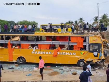 Tamil Nadu Bus Accident: Over 25 Passengers Injured After Private Omni Bus Overturns in Krishnagiri | Tamil Nadu Bus Accident: Over 25 Passengers Injured After Private Omni Bus Overturns in Krishnagiri