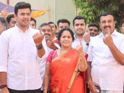 Tejasvi Surya Booked On Polling Day For Seeking Votes In The Name of Religion | Tejasvi Surya Booked On Polling Day For Seeking Votes In The Name of Religion