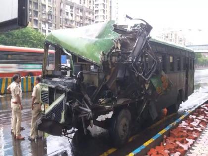 1 dead, 28 injured after ST bus hits container truck on Mumbai-Goa highway | 1 dead, 28 injured after ST bus hits container truck on Mumbai-Goa highway