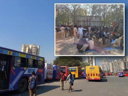 Thane TMT Strike: Over 550 Contractual Bus Drivers Go on Indefinite Strike, Commuters Face Major Inconvenience | Thane TMT Strike: Over 550 Contractual Bus Drivers Go on Indefinite Strike, Commuters Face Major Inconvenience Thane TMT Strike: Over 550 Contractual Bus Drivers Go on Indefinite Strike, Commuters Face Major Inconvenience | Thane TMT Strike: Over 550 Contractual Bus Drivers Go on Indefinite Strike, Commuters Face Major Inconvenience