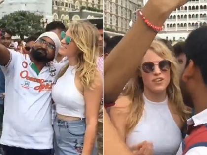 Mumbai: Viral Video Shows Foreigner Mobbed for Selfies, Sparks Online Outcry Over Tourist Safety | Mumbai: Viral Video Shows Foreigner Mobbed for Selfies, Sparks Online Outcry Over Tourist Safety