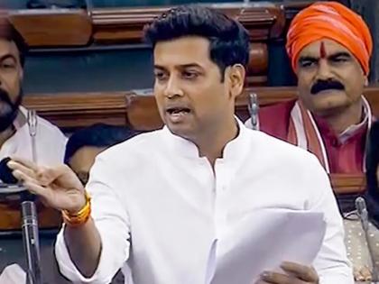 Shiv Sena MP Shrikant Shinde recites Hanuman Chalisa during no-confidence motion debate in Lok Sabha | Shiv Sena MP Shrikant Shinde recites Hanuman Chalisa during no-confidence motion debate in Lok Sabha Shiv Sena MP Shrikant Shinde recites Hanuman Chalisa during no-confidence motion debate in Lok Sabha | Shiv Sena MP Shrikant Shinde recites Hanuman Chalisa during no-confidence motion debate in Lok Sabha