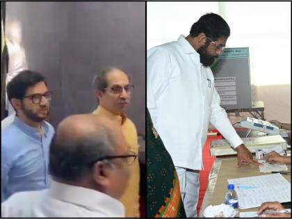 Lok Sabha Election 2024, Phase 5: Uddhav Thackeray and Eknath Shinde Vote with Families as Two Senas Clash in Key Mumbai Constituencies (WATCH) | Lok Sabha Election 2024, Phase 5: Uddhav Thackeray and Eknath Shinde Vote with Families as Two Senas Clash in Key Mumbai Constituencies (WATCH)