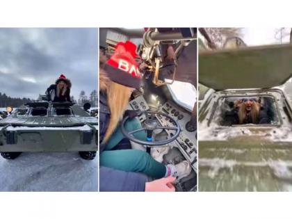 VIDEO! Ukrainian TikToker shows how to drive an armored tank in a viral video | VIDEO! Ukrainian TikToker shows how to drive an armored tank in a viral video