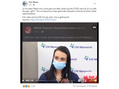 Viral Video! Nurse collapses after taking Pfizer-BioNTech coronavirus vaccine shot | Viral Video! Nurse collapses after taking Pfizer-BioNTech coronavirus vaccine shot