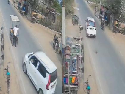 Uttar Pradesh: Out-of-Control Four-Wheeler Rams Into Cart, Street Vendor Injured; Driver Absconds (Watch Video) | Uttar Pradesh: Out-of-Control Four-Wheeler Rams Into Cart, Street Vendor Injured; Driver Absconds (Watch Video) Uttar Pradesh: Out-of-Control Four-Wheeler Rams Into Cart, Street Vendor Injured; Driver Absconds (Watch Video) | Uttar Pradesh: Out-of-Control Four-Wheeler Rams Into Cart, Street Vendor Injured; Driver Absconds (Watch Video)